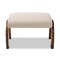 Baxton Studio Sandrine Beige Upholstered Walnut Brown Finished Wood Ottoman 148-8224 - alternate 7